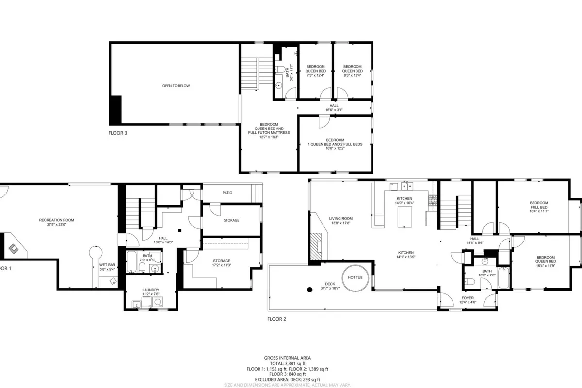 This interior image captures a welcoming, open-plan living and kitchen area, with sightlines to the patio and recreation spaces. The scene is lively yet relaxed, ideal for group gatherings or casual nights in after exploring the village.